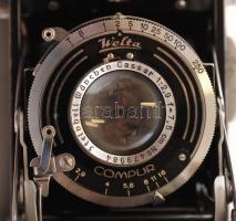 Welta Weltax	6x6/4,5x6 cm kamera Steinheil Cassar 1:2,9/7,5 cm objektívvel. Welta Compur zárral bőrt...