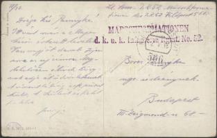 1918 Tábori posta képeslap / Field postcard MARSCHFORMATIONEN d.k.u.k. Infanterie Rgmt. No.52. + FP 566