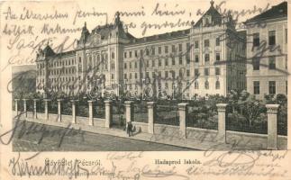 Pécs, Hadapród iskola, kiadja Fürst Lipót (EK)