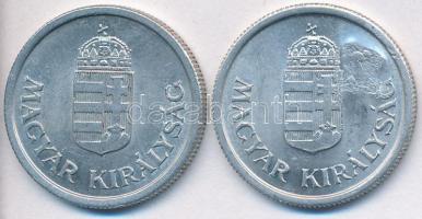 1941-1944. 1P (2x) egyiken, hamis sarló-kalapács ellenjegy (with fake countermark) T:2
Adamo P6.1