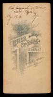 1897 Hegedűs Gyula(1870-1931) színész fiatal korában, hátoldalon bátyjának dedikálva, keményhátú fot...