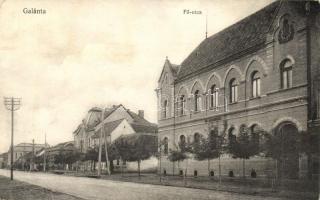 Galánta, Galanta; Fő utca, templom, járásbíróság / street, church, court