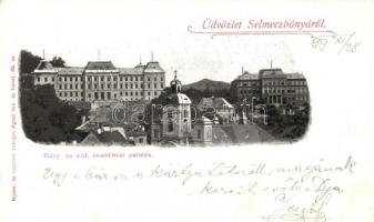 1899 Selmecbánya, Banska Stiavnica; Akadémiai paloták; kiadja Joerges / view with academic palaces