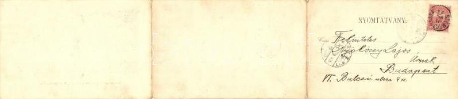 Selmecbánya, Banska Stiavnica; 3 részes panoráma képeslap / 3-tile panoramacard