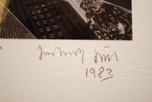 1983 Jankovszky György(1946-): New York, World Trade Center, feliratozva, aláírt, pecséttel jelzett,...