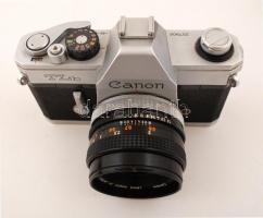 Canon TLb 24x36 mm kamera Canon FD 1:1.8/50 mm S.C. objektívvel Vivitar 2x tele converter tokkal