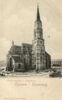 Kolozsvár, Klausenburg, Cluj; Főtéri templom / church (vágott / cut)