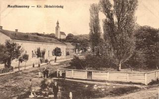 Mezőkaszony, Koson; Királyi Járásbíróság, Katolikus pap kertje, kiadja Klein Béla / court, garden
