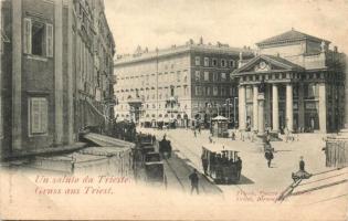 1899 Trieste, Piazza della Borsa, tram (fa)