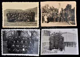cca 1910-45 Vegyes katonai csoportképek, 17db, különböző méretben és minőségben, 7x10cm és 11x16cm