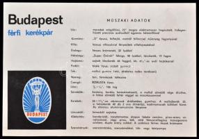 cca 1960 A Csepel Budapest kerékpár műszaki tájékoztatója