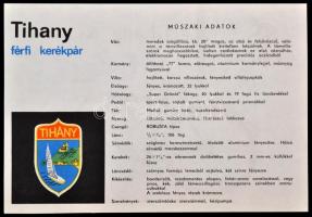 cca 1960 A Csepel Tihany kerékpár műszaki tájékoztatója