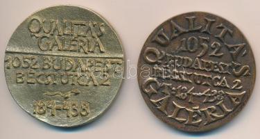Borbás Tibor? (1942-1995) DN "Qualitás Galéria" Br plakett eredeti tokban (50mm) + Kiss Gy...