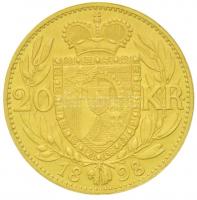 Liechtenstein 1898. 20K Au "II. János herceg" (6,77g/0.900/21mm) T:1-,2 apró ph. / 
Liech...