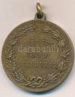 1899. " Petőfi - Bem / Emlék Érem 1899. március 15." Br emlékmedál mellszalag nélkül (29,5...