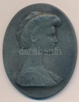 Ausztria 1914. Zita hercegnő egyoldalas ovális hadifém emlékérem (48x60mm) T:2- apró ph. Austria 1914. Princess Zita of Bourbon-Parma commemorative war metal oval medallion (48x60mm) C:VF tiny edge error