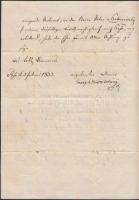 1833 Pest, Kosztolányi József levele Szathmáry Király Pálhoz Rimabrézóra(Rima-Brezó)