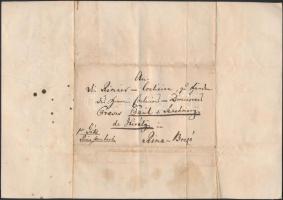 1833 Pest, Kosztolányi József levele Szathmáry Király Pálhoz Rimabrézóra(Rima-Brezó)