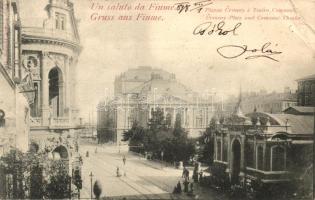 1898 Fiume, Ürmény tér, Városi színház / square, theatre (EB)