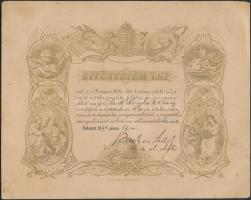 1894 Bp.IX., Iskolában tanúsított szorgalomért és kitűnő előmenetelért adományozott kitüntetési lap