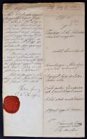 1854 Peres irat két véka gabona ügyében, viaszpecséttel