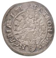 1671K-B 6kr Ag "I. Lipót" Körmöcbánya (2,98g) T:2 ki. /  
Hungary 1671K-B 6 Kreuzer Ag &q...