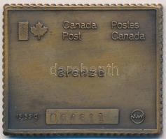 Kanada 1976. "Montréali Olimpia" bélyeg formájú Br plakett, sorszámozott (30x36mm) T:2
Ca...