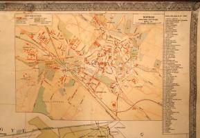 cca 1910 Sopron vármegye iskolai és közigazgatási falitérképe. Rajzolta: Kogutowitz Manó és Pacséri ...
