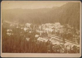 cca 1900 Szepes Bélai Barlangliget, Král Gusztáv, Liptó Szt. Miklós A magas Tátrából, keményhátú kabinetfotó, 11x15cm / cca 1900 The High Tatras, hard-backed cabinet photo,  Král Gusztáv, Liptó Szt. Miklós, 11x15cm