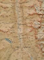 cca 1920 Ötztal und Stubai Blatt I. (Pitztal), 1:50.000, vászonra kasírozva, rajta a Magyar Turista ...