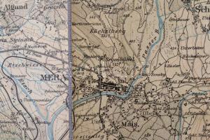 cca 1920 Ötztal und Stubai Blatt III. (Gurgl), 1:50.000, vászonra kasírozva, rajta a Magyar Turista ...