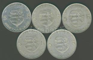 1947. 5Ft Ag (5x) "Kossuth" T:2,2/3