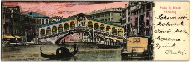 Venice, Venezia; Ponte di Rialto, mini card (13,8 cm x 4,5 cm) (cut)