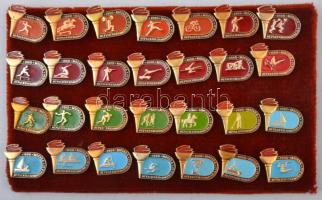 Szovjetunió 1980. "Moszkvai Olimpia" 28xklf sportágakat ábrázoló zománcozott, aranyozott fém jelvény T:2 Soviet Union 1980. "Moscow Olympiad" 28xdiff enamelled, gold plated badges about the Olympic Sports C:XF