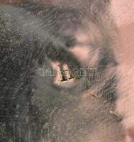 Szecessziós stílusú fém karaffa, jelzett (H), m:32 cm