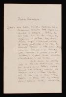 1908 Bajcsy Zsilinszky Endre (1886-1944) saját kézzel írt levele Kresz Károlynak- Három beírt oldal.