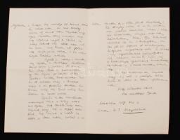 1908 Bajcsy Zsilinszky Endre (1886-1944) saját kézzel írt levele Kresz Károlynak- Három beírt oldal