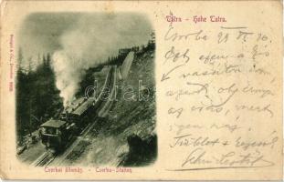 1899 Tátra, Csorbai-állomás, fogaskerekű gőzmozdony / cogwheel railway (EK)