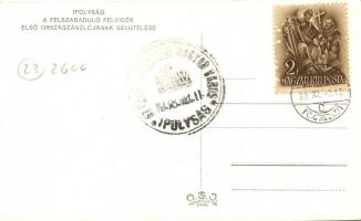 1938 Ipolyság, Sahy; bevonulás, a felszabaduló Felvidék első országzászlójának felszentelése / entry...