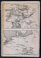 cca 1900 3 db. német nyelvű Alpok térkép, (Berner Alpenbahn Bern Lötschberg Simplon, 19x70 cm; Tirol...