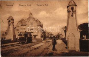 Temesvár, Timisoara; Hungária fürdő, villamos / spa, tram (EK)