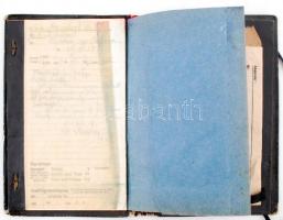 1915 I. világháborús tábori lovasfutár üzenetfelvevő tömbje. Komplett bőr mappa, borítékokkal, melye...