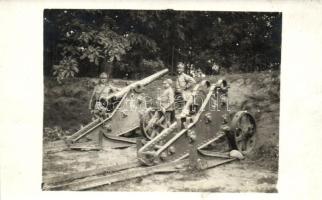 Breszt-Litovszki erődítményben zsákmányolt várostrom ágyú / WWI K.u.K. military, captured cannons, photo