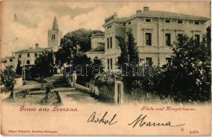 1899 Lovran, Lovrana; Platz und Hauptstrasse / square and main street (EB)