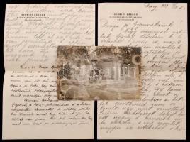 cca 1910-1930 Kresz Károly levelezése 7 db levél, boríték és fénykép