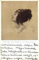 Königin der Nacht. Darmstädter Kunstjahr 1914 Dr. Trenkler / German art postcard s: Hanns Pellar
