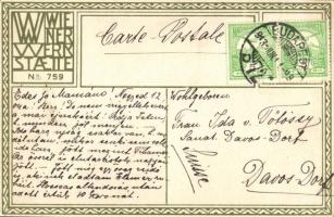 Wiener Werkstätte No.759. unsigned Austrian art postcard