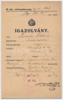 1934 Bp., A M. kir. révkapitányság által kiállított igazolvány