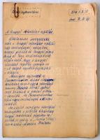 Divéky Adorján (1880-1965) történész levelezése lengyel.magyar témájú előadásának saját kezű leirata...