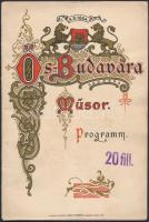cca 1896-1908 Ős-Budavárának programfüzete sok képpel, reklámmal, 2 db szórólappal